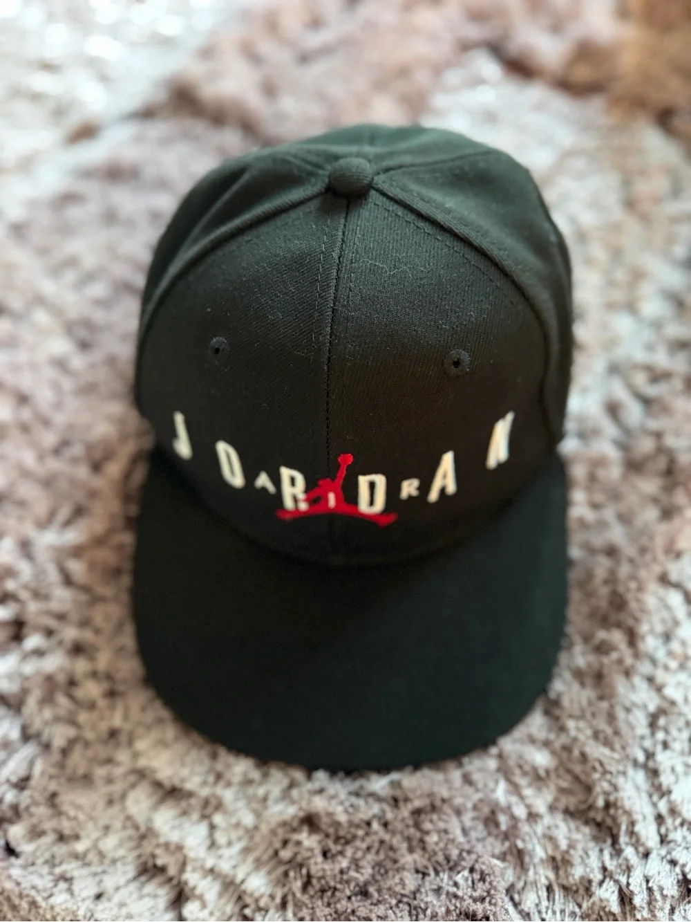 Jordan Youth Black Cap with Red Jumpman Logo